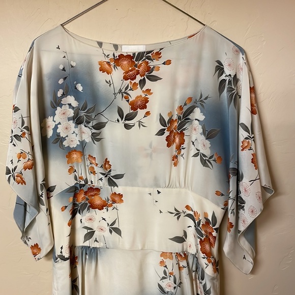 Anthropologie Anna Sui Jonquil Sky Floral Silk Dress 8 - Picture 4 of 8